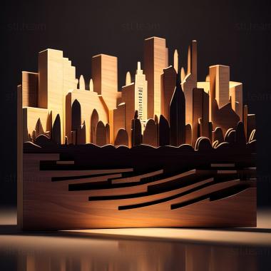 3D model st city skyline (STL)